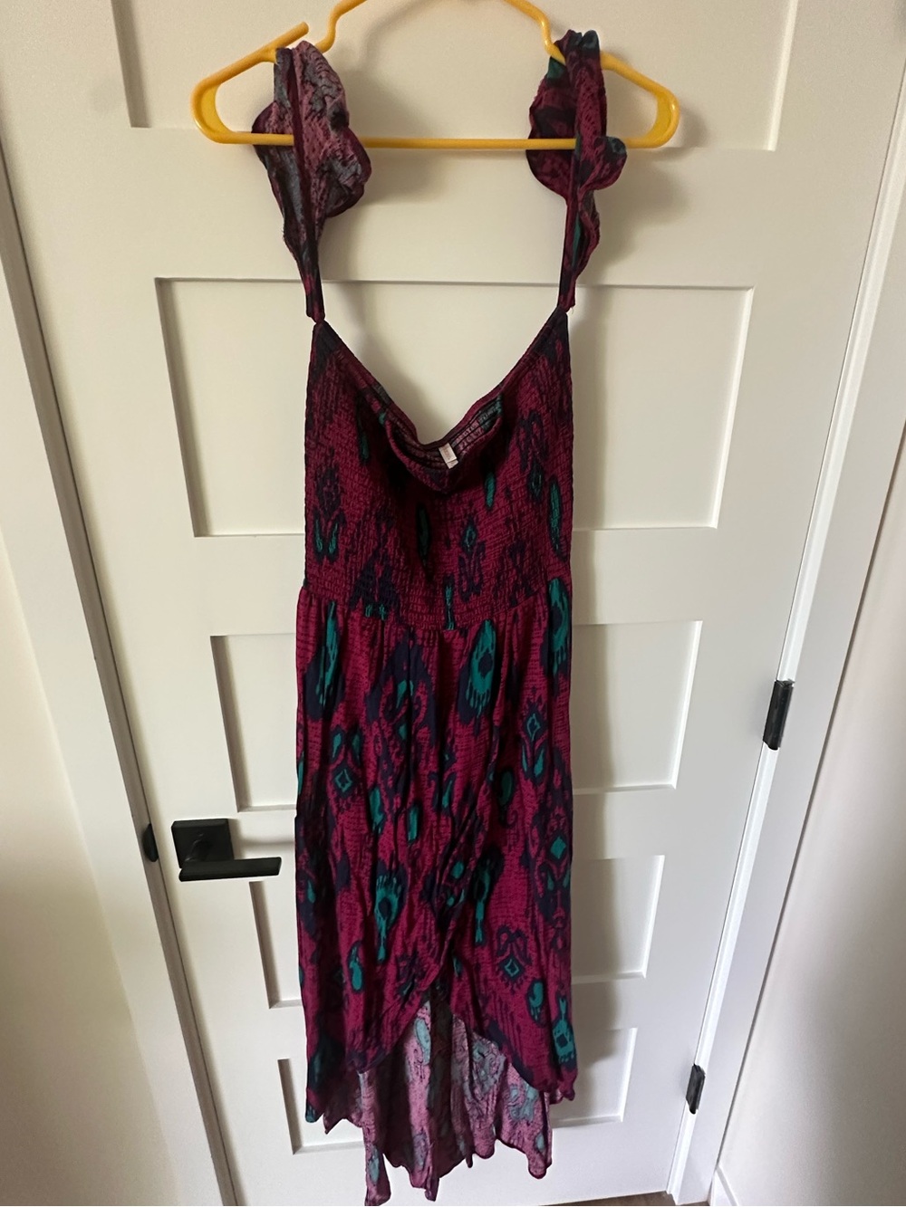 Xhilaration Burgundy Sundress with Teal Accents